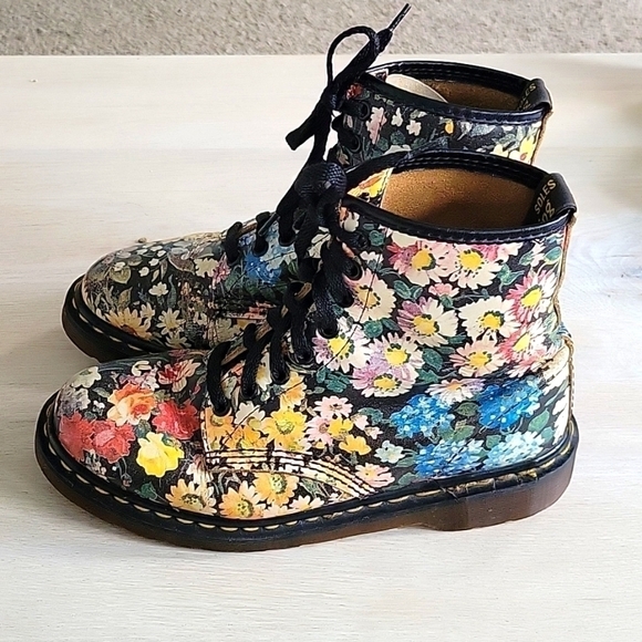 Dr. Martens Shoes - VINTAGE and Rare! Dr. Martens Floral Boot-Made in England